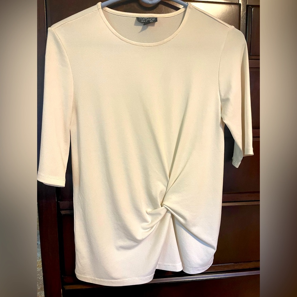 Topshop cream colored blouse size 2